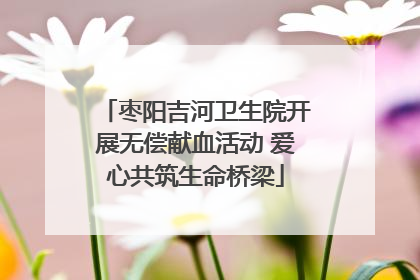 枣阳吉河卫生院开展无偿献血活动 爱心共筑生命桥梁