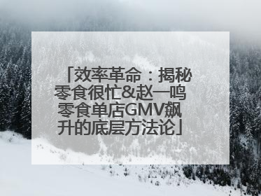 效率革命：揭秘零食很忙&赵一鸣零食单店GMV飙升的底层方法论