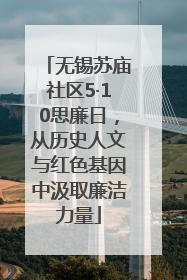 无锡苏庙社区5·10思廉日，从历史人文与红色基因中汲取廉洁力量