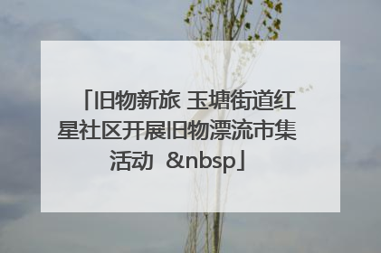 旧物新旅 玉塘街道红星社区开展旧物漂流市集活动   