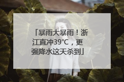 暴雨大暴雨！浙江直冲39℃，更强降水这天杀到