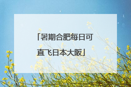 暑期合肥每日可直飞日本大阪