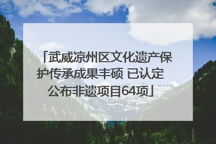 武威凉州区文化遗产保护传承成果丰硕 已认定公布非遗项目64项