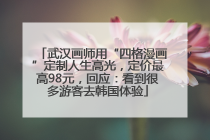 武汉画师用“四格漫画”定制人生高光，定价最高98元，回应：看到很多游客去韩国体验