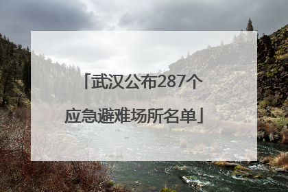 武汉公布287个应急避难场所名单