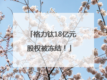 格力钛18亿元股权被冻结！