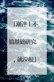 潮评丨不搞基础研究，就没根