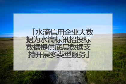水滴信用企业大数据为水滴标讯招投标数据提供底层数据支持开展多类型服务