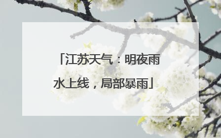 江苏天气：明夜雨水上线，局部暴雨