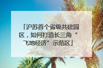 沪苏首个省级共建园区，如何打造长三角“飞地经济”示范区