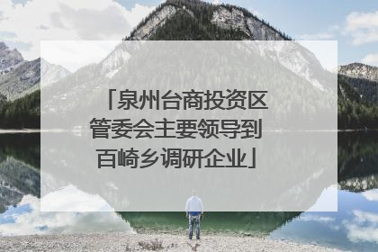 泉州台商投资区管委会主要领导到百崎乡调研企业