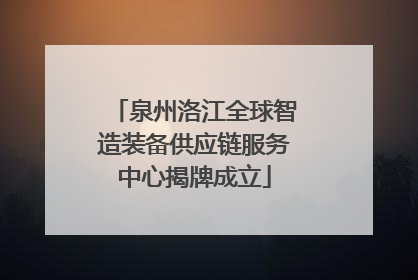 泉州洛江全球智造装备供应链服务中心揭牌成立