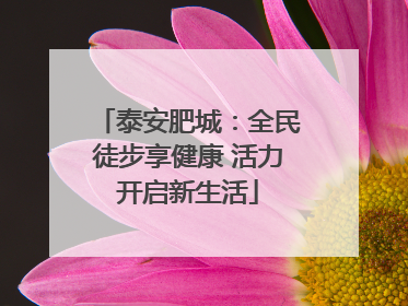 泰安肥城：全民徒步享健康 活力开启新生活