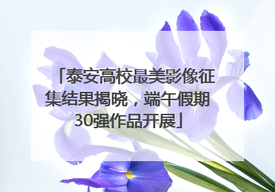 泰安高校最美影像征集结果揭晓，端午假期30强作品开展