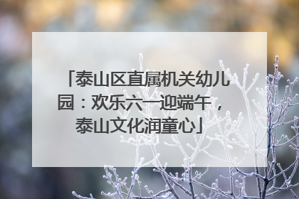 泰山区直属机关幼儿园：欢乐六一迎端午，泰山文化润童心