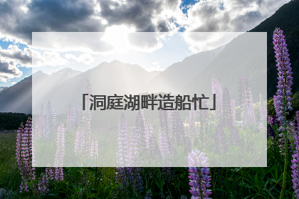 洞庭湖畔造船忙