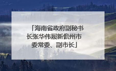 海南省政府副秘书长张华伟履新儋州市委常委、副市长