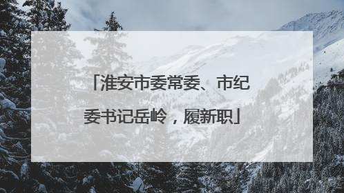 淮安市委常委、市纪委书记岳岭，履新职