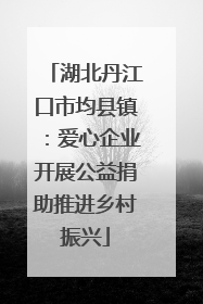 湖北丹江口市均县镇：爱心企业开展公益捐助推进乡村振兴