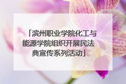 滨州职业学院化工与能源学院组织开展民法典宣传系列活动