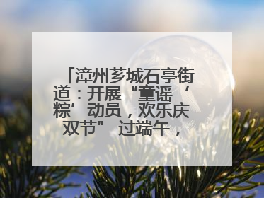 漳州芗城石亭街道：开展“童谣‘粽’动员，欢乐庆双节” 过端午，庆六一活动