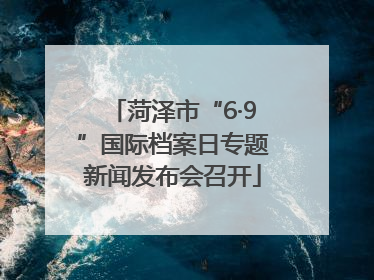 菏泽市“6·9”国际档案日专题新闻发布会召开