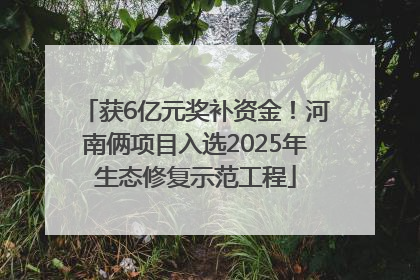 获6亿元奖补资金！河南俩项目入选2025年生态修复示范工程