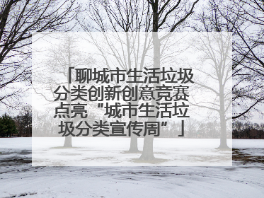 聊城市生活垃圾分类创新创意竞赛点亮“城市生活垃圾分类宣传周”