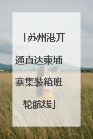 苏州港开通直达柬埔寨集装箱班轮航线
