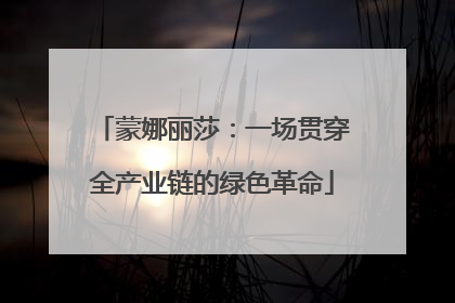 蒙娜丽莎：一场贯穿全产业链的绿色革命