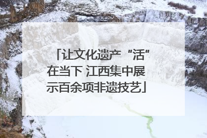 让文化遗产“活”在当下 江西集中展示百余项非遗技艺