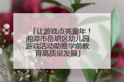 让游戏点亮童年！湘潭市岳塘区幼儿园游戏活动助推学前教育高质量发展