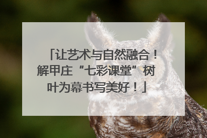 让艺术与自然融合！解甲庄“七彩课堂”树叶为幕书写美好！