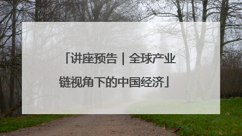 讲座预告｜全球产业链视角下的中国经济