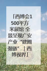 西博会1500平方米展馆 全景呈现广安产业“建圈强链”｜西博视界