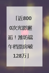 近8000次光影邂逅！潍坊端午档票房破128万