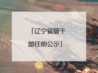 辽宁省管干部任前公示