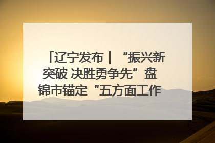 辽宁发布｜“振兴新突破 决胜勇争先”盘锦市锚定“五方面工作”力争全年地区生产总值增长5.5%左右