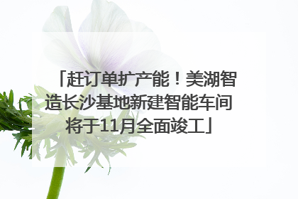 赶订单扩产能！美湖智造长沙基地新建智能车间将于11月全面竣工
