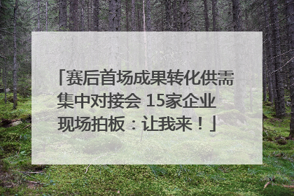 赛后首场成果转化供需集中对接会 15家企业现场拍板：让我来！