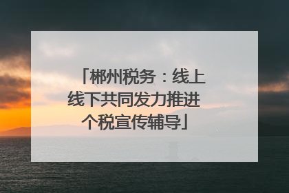 郴州税务：线上线下共同发力推进个税宣传辅导