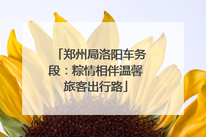 郑州局洛阳车务段：粽情相伴温馨旅客出行路