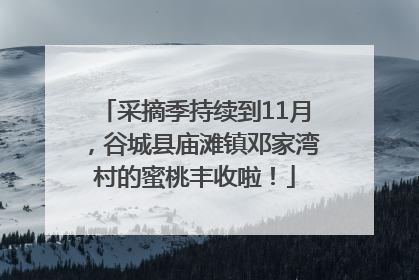采摘季持续到11月，谷城县庙滩镇邓家湾村的蜜桃丰收啦！