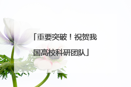 重要突破！祝贺我国高校科研团队