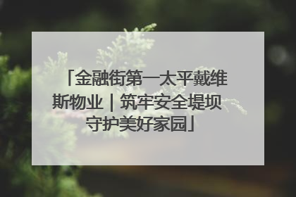 金融街第一太平戴维斯物业｜筑牢安全堤坝 守护美好家园