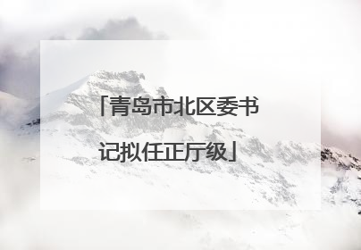 青岛市北区委书记拟任正厅级