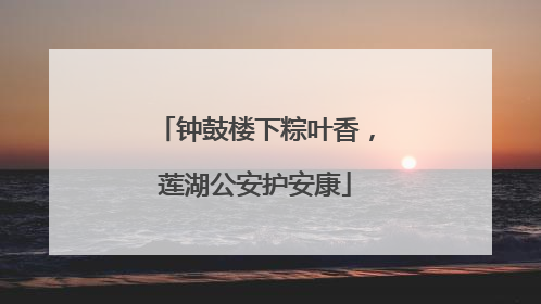 钟鼓楼下粽叶香，莲湖公安护安康