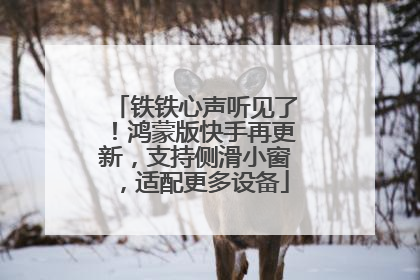 铁铁心声听见了！鸿蒙版快手再更新，支持侧滑小窗，适配更多设备