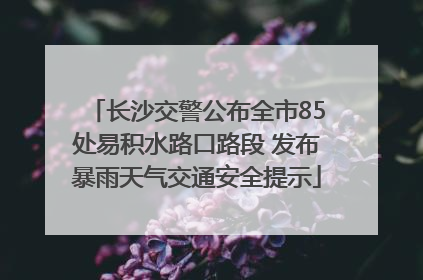 长沙交警公布全市85处易积水路口路段 发布暴雨天气交通安全提示