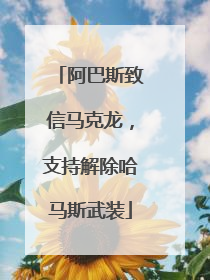 阿巴斯致信马克龙，支持解除哈马斯武装